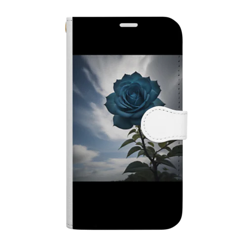 一輪の青い薔薇 Book-Style Smartphone Case