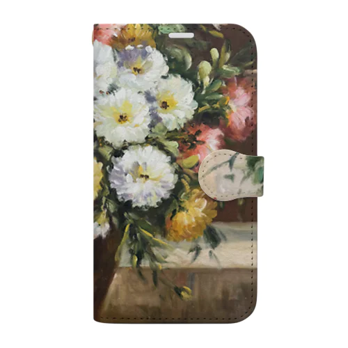 花瓶の花〈油絵〉 手帳型スマホケース