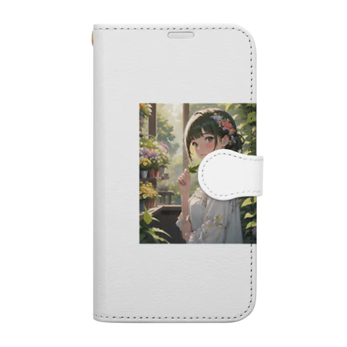 植物や花を大切にする環境意識の高い子リス Book-Style Smartphone Case