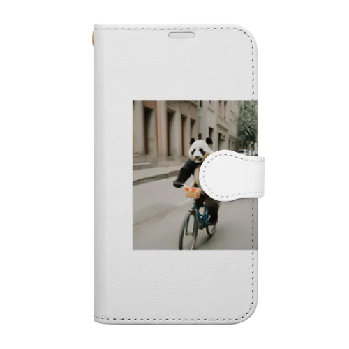 自転車に乗るパンダ Book-Style Smartphone Case