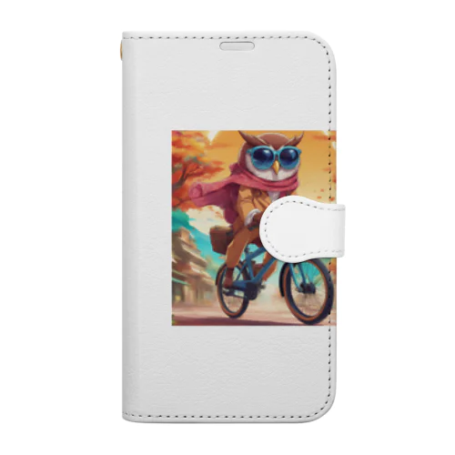 自転車サングラスフクロウ Book-Style Smartphone Case