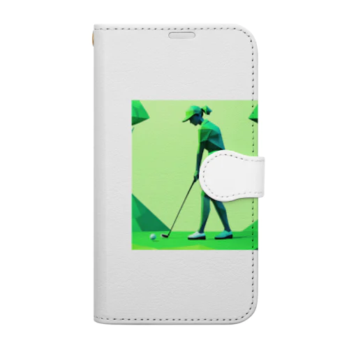 ゴルフしている美人 Book-Style Smartphone Case