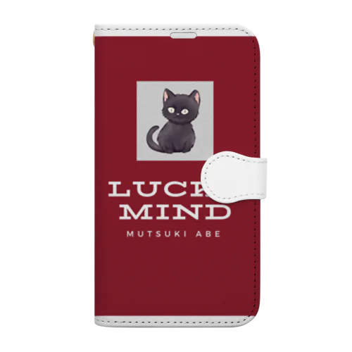 あべさん10万人記念　黒猫クロちゃん Book-Style Smartphone Case