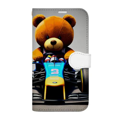 F1レーサーテディーくん Book-Style Smartphone Case