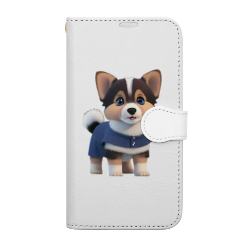 可愛い３D犬 Book-Style Smartphone Case