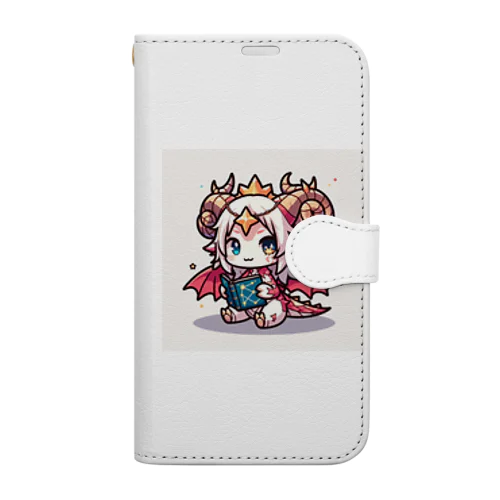 かわいいドラゴンのイラスト 手帳型スマホケース