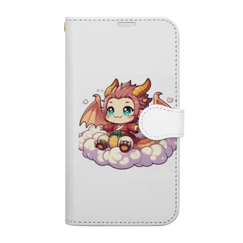 一匹の可愛らしいドラゴンのマスコット Book-Style Smartphone Case