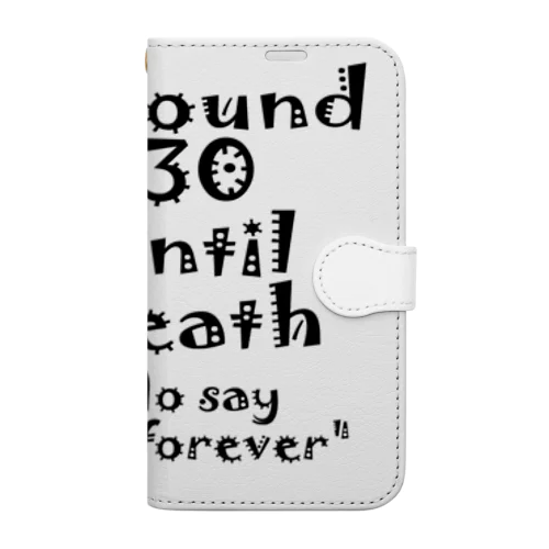 Around 30 until death.(死ぬまでアラサー)の黒 Book-Style Smartphone Case