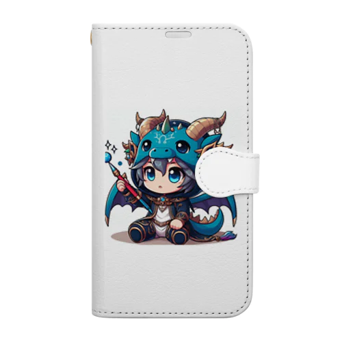 可愛いドラゴンのマスコット Book-Style Smartphone Case