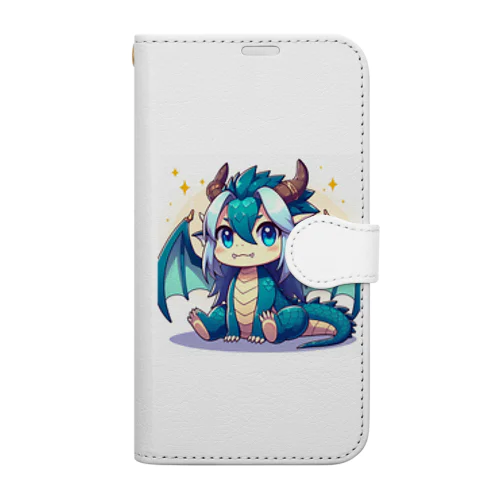 可愛らしいドラゴンマスコット Book-Style Smartphone Case