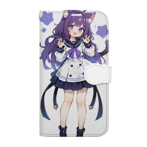 にゃんにゃん猫ちゃん女の子 Book-Style Smartphone Case