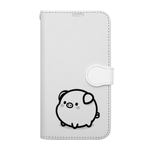 可愛いまんまる💞ぶたちゃん😍 Book-Style Smartphone Case