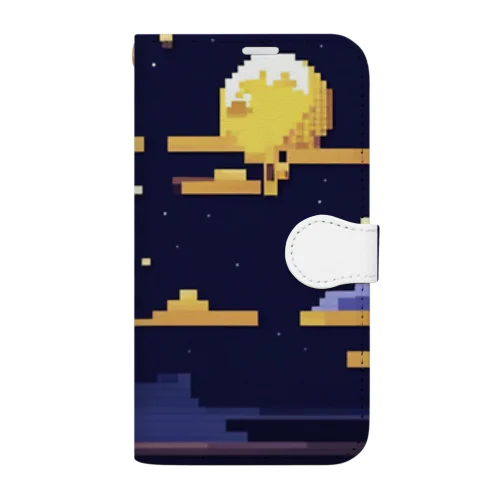 月の見える夜空 Book-Style Smartphone Case