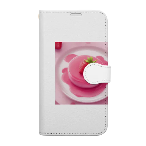 ピンクストロベリーかわいいプリン Book-Style Smartphone Case