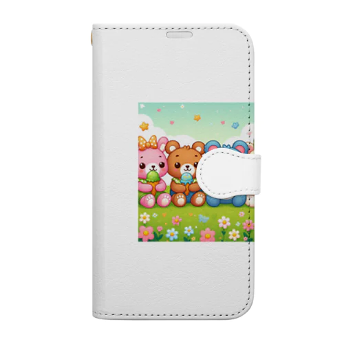 可愛いクマ４姉妹 Book-Style Smartphone Case