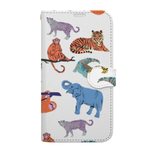 ジャングルの動物たち Book-Style Smartphone Case