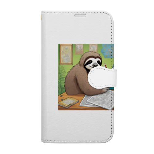 "A Sloth Trying Various Things"  手帳型スマホケース