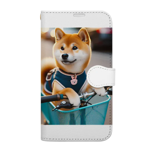 自転車に乗りたいお年頃の柴犬 Book-Style Smartphone Case