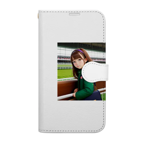 「競馬大好き！可愛い女の子が熱狂中！」 Book-Style Smartphone Case