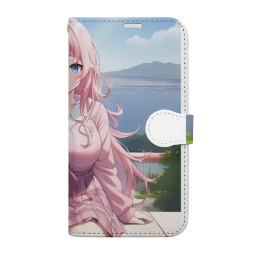 旅行で記念写真 Book-Style Smartphone Case