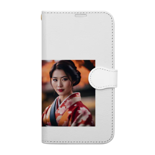 【秋田の美しさを纏う凛とした着物姿】 Book-Style Smartphone Case