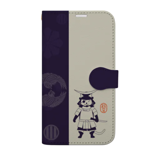 政宗ねこ【戦国猫武将シリーズ】スマホケース Book-Style Smartphone Case