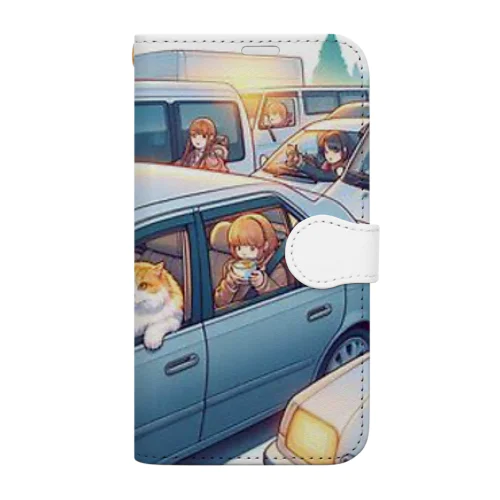 猫と渋滞 Book-Style Smartphone Case