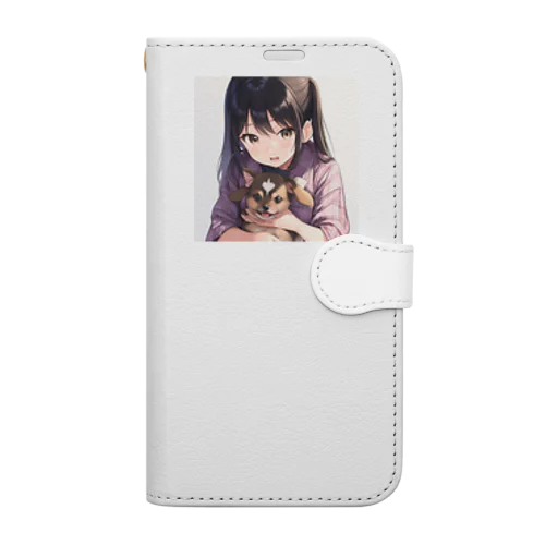 犬と少女 Book-Style Smartphone Case