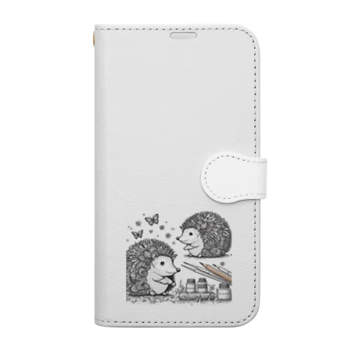 対面ハリネズミ Book-Style Smartphone Case