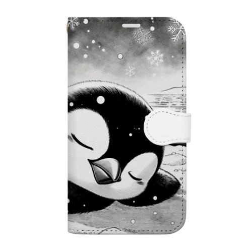 寝てるペンギン。 Book-Style Smartphone Case