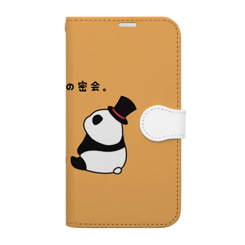 パンダの密会。　( オレンジ ) Book-Style Smartphone Case