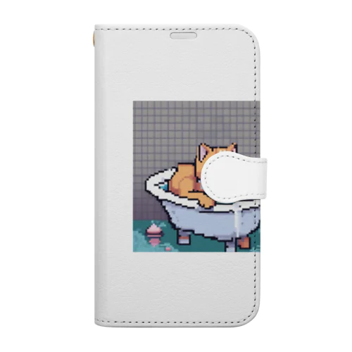 お風呂に入るボス猫 Book-Style Smartphone Case