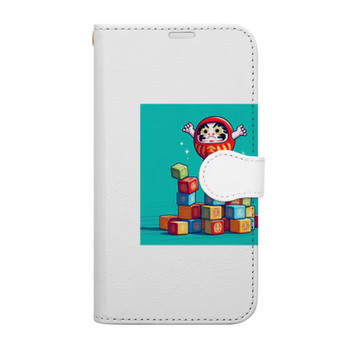 ダルマ落としから落ちそうなダルマ Book-Style Smartphone Case