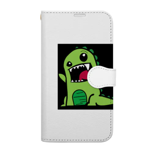 ガチャピン風の恐竜 Book-Style Smartphone Case