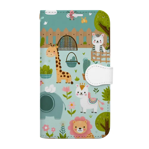 ワクワク動物園の愉快な仲間たち♪ Book-Style Smartphone Case