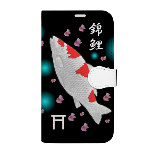 錦鯉！（ ニシキゴイ ；鳥居 ）あらゆる生命たちへ感謝をささげます。 Book-Style Smartphone Case