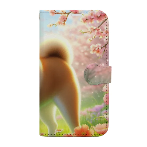 春の柴犬の冒険 Book-Style Smartphone Case