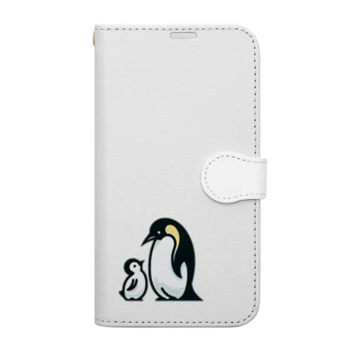 ペンギンのおやこ Book-Style Smartphone Case