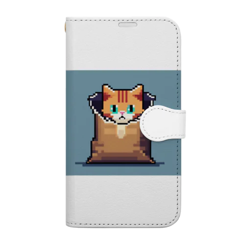 ドット絵の猫 手帳型スマホケース