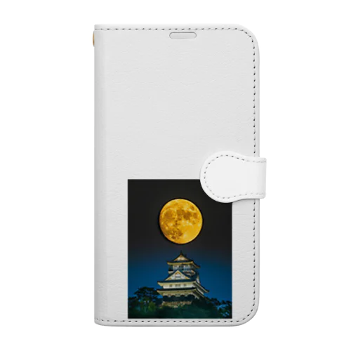 満月と岐阜城 Book-Style Smartphone Case