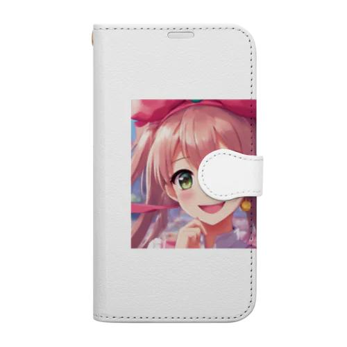 リボン付きヘッドバンドな女の子 Book-Style Smartphone Case