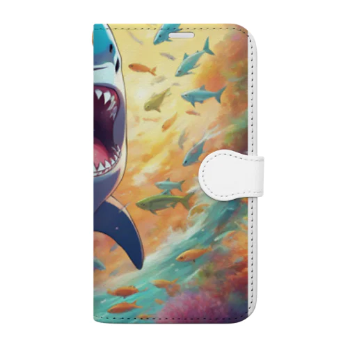 エサを取るサメ Book-Style Smartphone Case