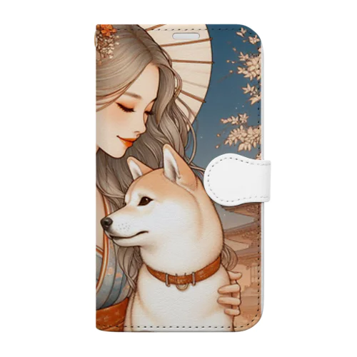 和美人としばいぬ。 Book-Style Smartphone Case