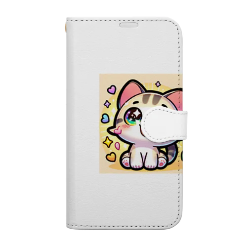 子猫イラスト 手帳型スマホケース