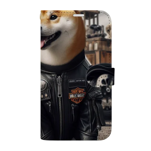 アメリカンライダー柴犬 Book-Style Smartphone Case