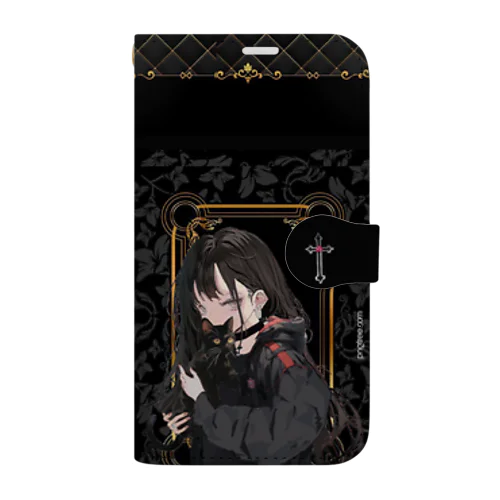 黒猫を抱いた少女　タロットカード Book-Style Smartphone Case