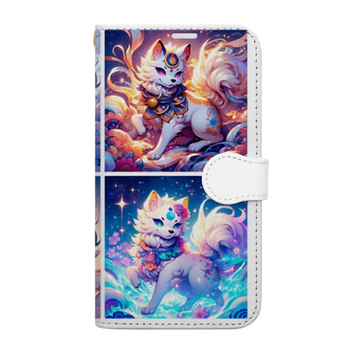 四匹のチビ狛犬 Book-Style Smartphone Case