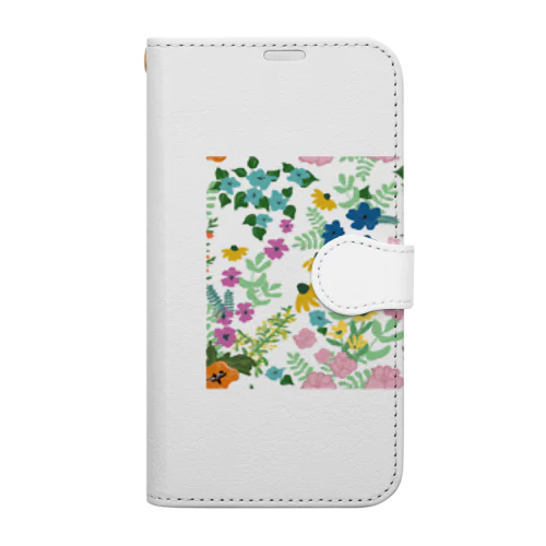 爽やか花柄 Book-Style Smartphone Case