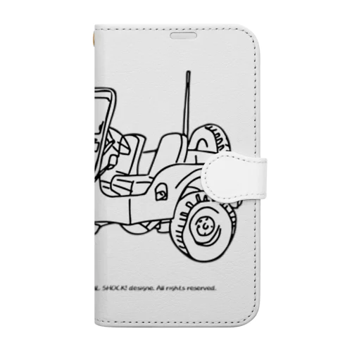 Jeep イラスト ライン画 Book-Style Smartphone Case