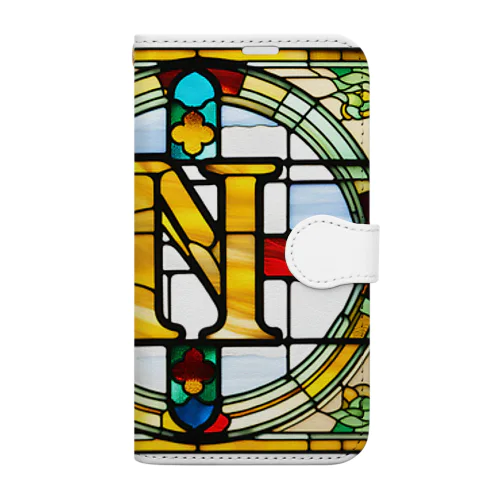 stained glass N 手帳型スマホケース